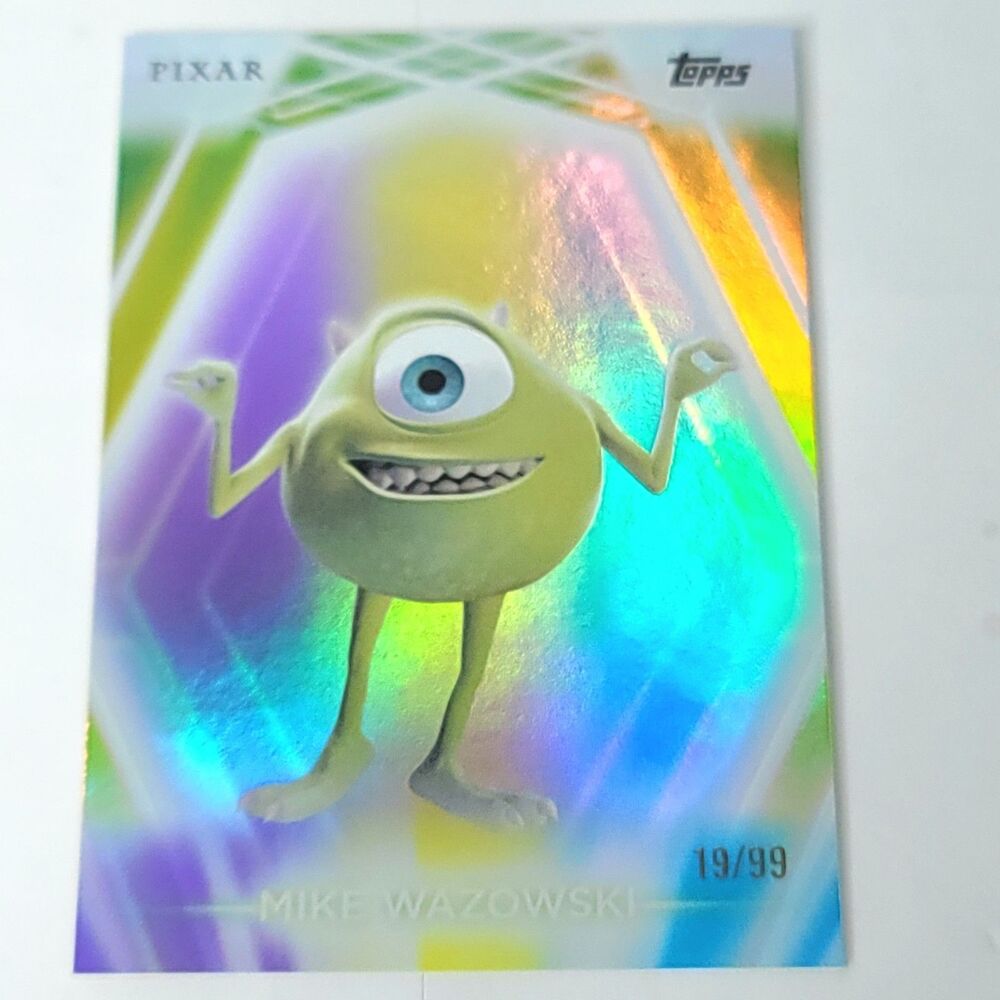 Mike Wazowski Topps 2026 Disney Neon Holo Parallel Refractor Limited 19/99